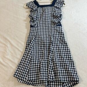 BCBG Girls' Gingham Checkered Ruffle Dress